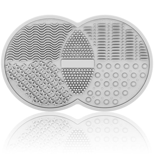 Silicone Makeup Brush & Sponge Cleaner - Cosmetic Brush Cleaning Mat, Suitable for Powder Puff (Gray)