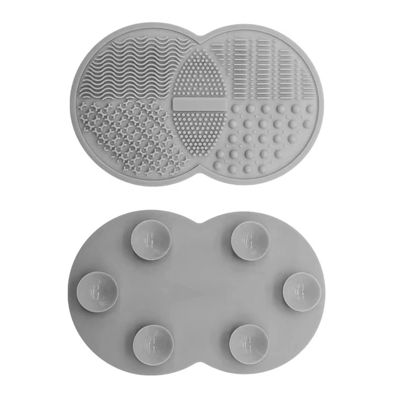 Silicone Makeup Brush & Sponge Cleaner - Cosmetic Brush Cleaning Mat, Suitable for Powder Puff (Gray)