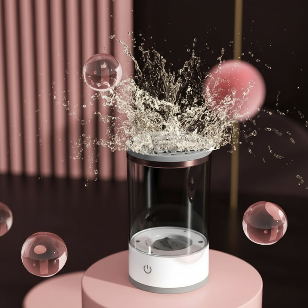 Electric Makeup Brush Cleaner, Makeup Brush Washing Machine Automatic Cosmetic Brush Cleaner Makeup Brush Cleaner Tool with Silicone Cleaning Pad for Cosmetic